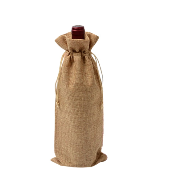 Wine Bottle Canvas Drawstring Bag