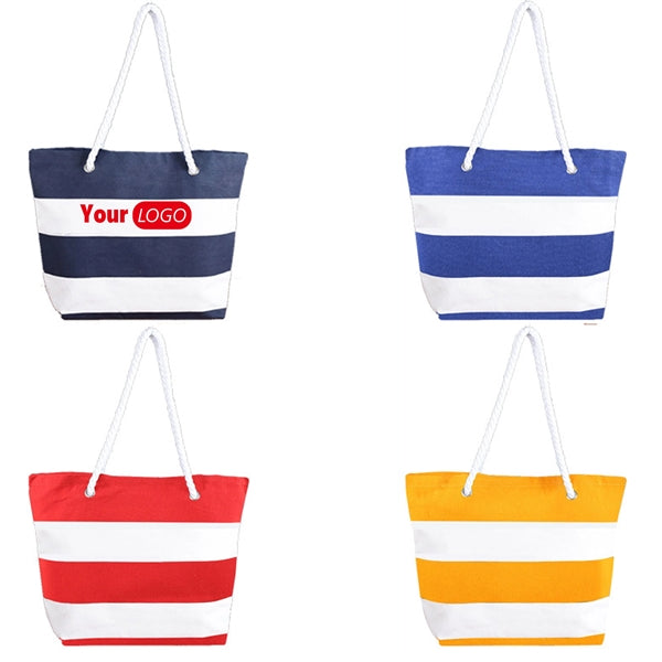 Canvas Tote Beach Bag With Rope Handle