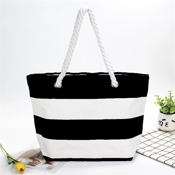 Canvas Tote Beach Bag With Rope Handle