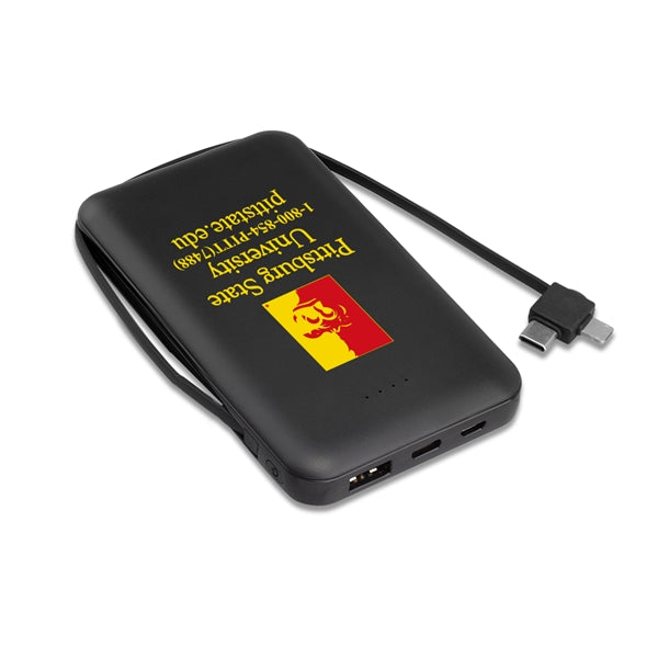 Drum 5000mAh Power Bank with Built-in Cable