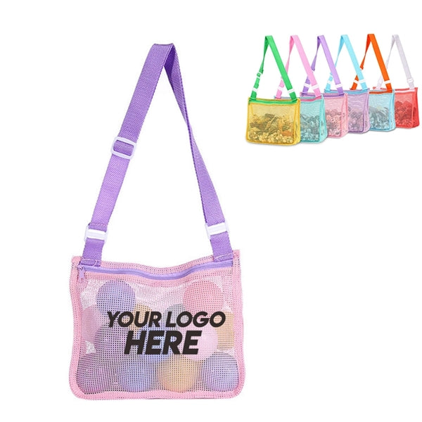 Mesh beach shoulder bag