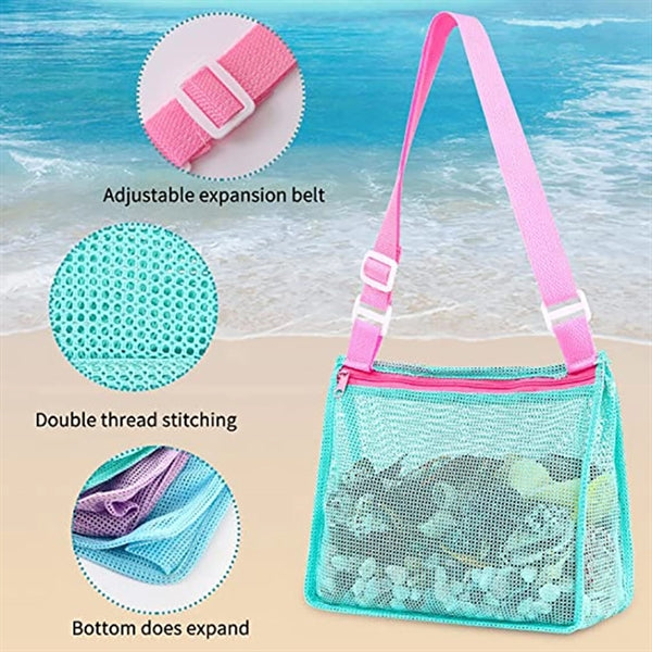 Mesh beach shoulder bag