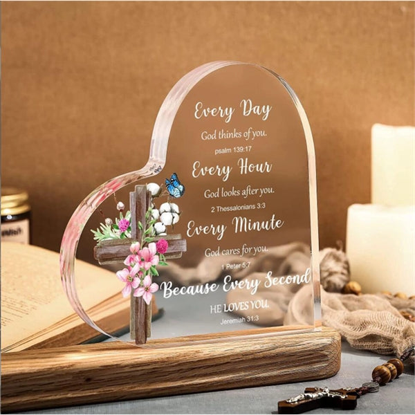 Clean Acrylic Heart Gift Keepsake/Award