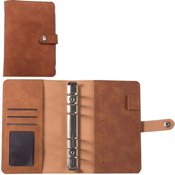 A6 sized 6 Ring Faux Leather Binder