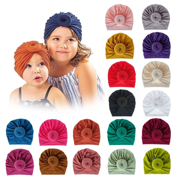 Keep Warm Knitted Baby Kids Turban Hats