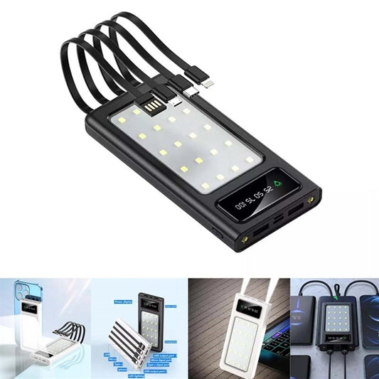 10000 Built in TYPE C Cords External Battery Power Bank