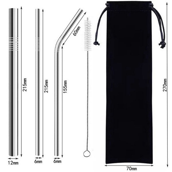 Stainless Steel Drinking Straw Set