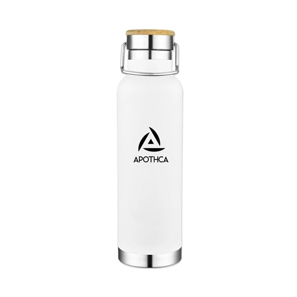 22 Oz. Double Wall Vacuum Bottle with Bamboo Lid