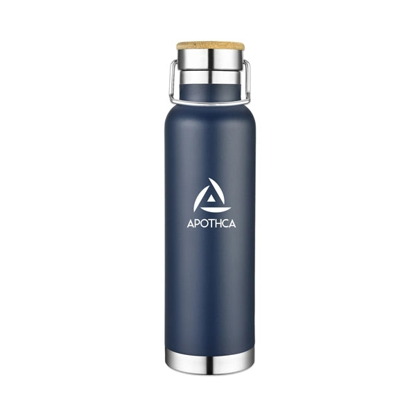22 Oz. Double Wall Vacuum Bottle with Bamboo Lid