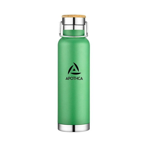 22 Oz. Double Wall Vacuum Bottle with Bamboo Lid