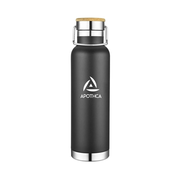 22 Oz. Double Wall Vacuum Bottle with Bamboo Lid
