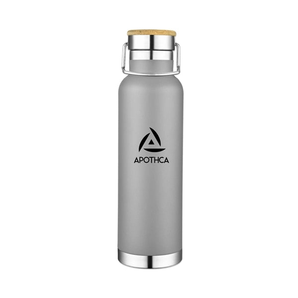 22 Oz. Double Wall Vacuum Bottle with Bamboo Lid