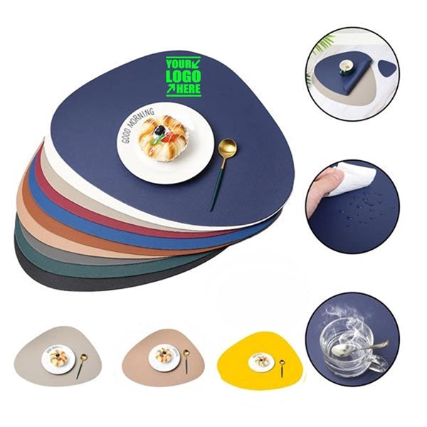 Round Leather Placemat Insulation Coffee Mat