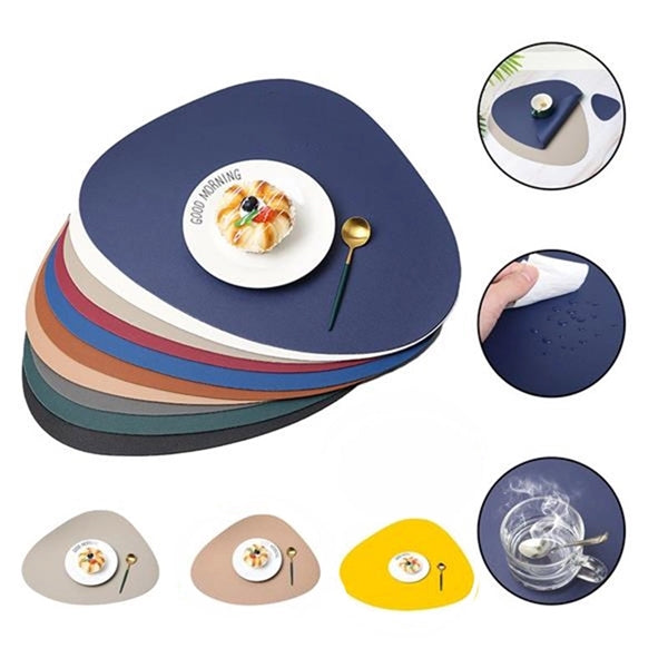 Round Leather Placemat Insulation Coffee Mat