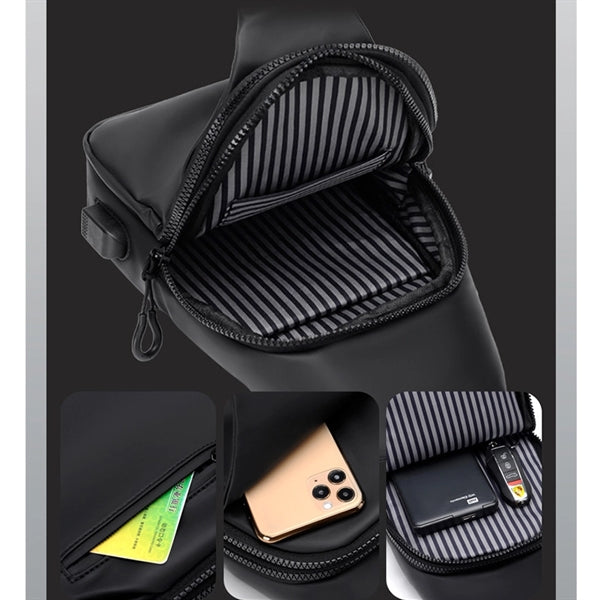 Sling Backpack For Men With Usb Charging Port