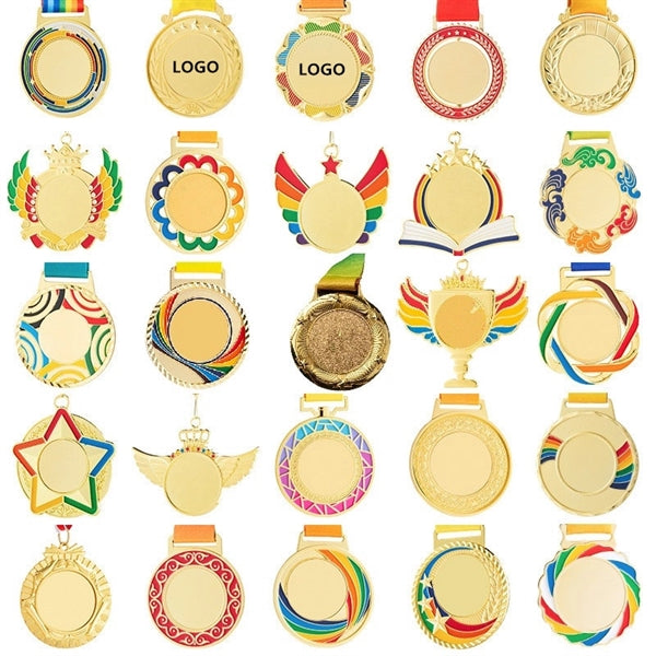 Gold Silver Bronze Award Medals w/ Neck Ribbon