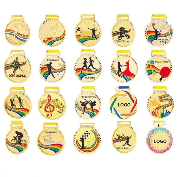 Gold Silver Bronze Award Medals w/ Neck Ribbon