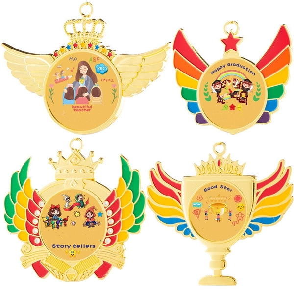 Gold Silver Bronze Award Medals w/ Neck Ribbon