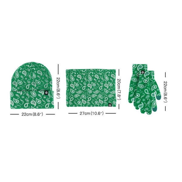 3Pcs Knitted Set Beanie Hat Neck Warmer Touch Screen Gloves