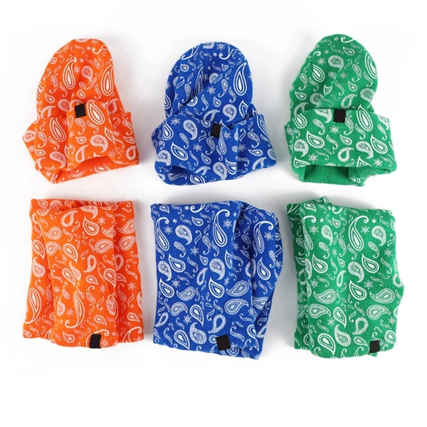 3Pcs Knitted Set Beanie Hat Neck Warmer Touch Screen Gloves