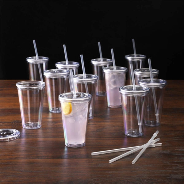 24Oz Classic Transparent Insulated Double Wall Tumbler Cup