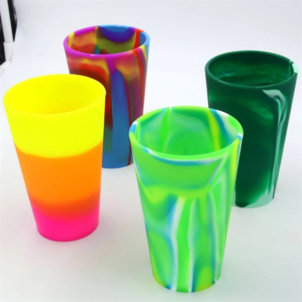 16oz Unbreakable Silicone Pint Cup Food Grade Straw Tumbler