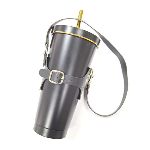 Leather Cup Sleeve With Handle