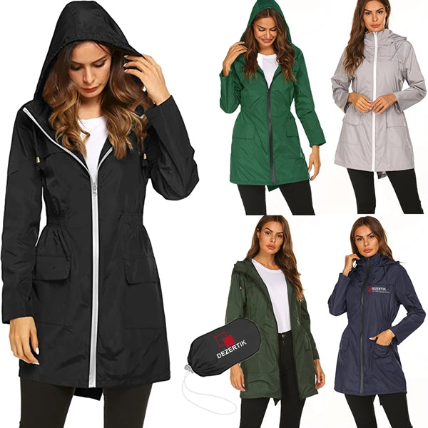 Lightweight Hooded Waterproof Jackets W/Storage Bag