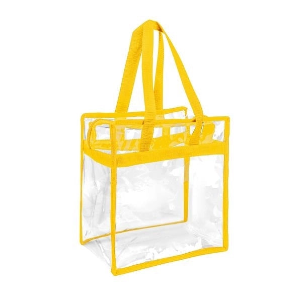 Clear/Transparent Stadium Tote Bag with Zipper