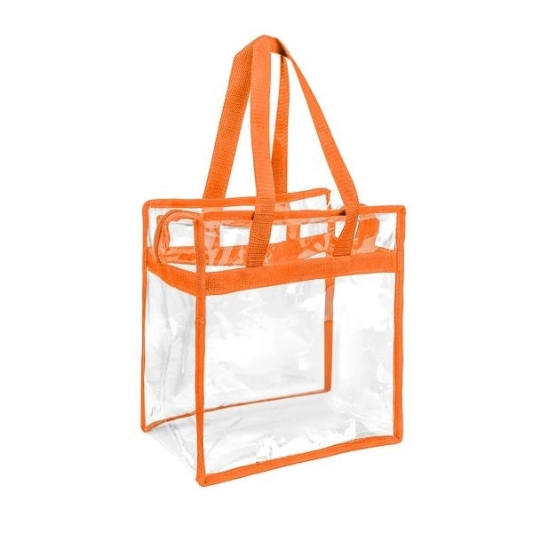 Clear/Transparent Stadium Tote Bag with Zipper