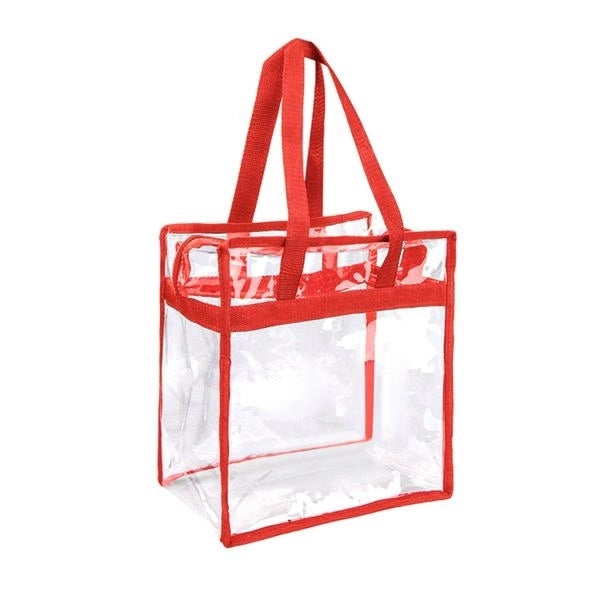 Clear/Transparent Stadium Tote Bag with Zipper