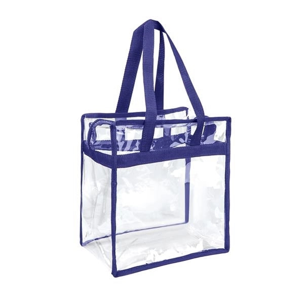 Clear/Transparent Stadium Tote Bag with Zipper