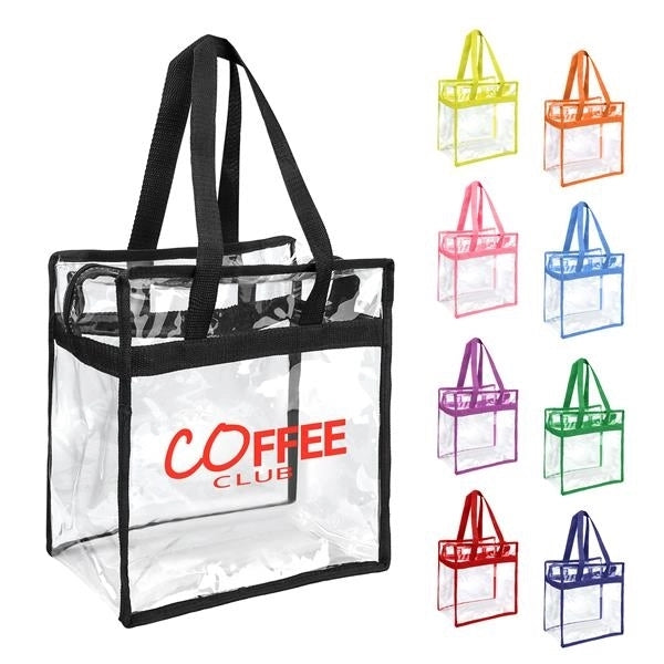 Clear/Transparent Stadium Tote Bag with Zipper