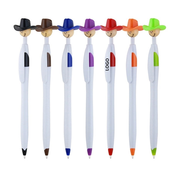 Smiley Face Automatic Pens Black Ink 0.7mm