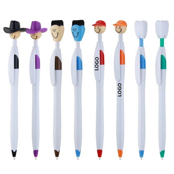 Smiley Face Automatic Pens Black Ink 0.7mm