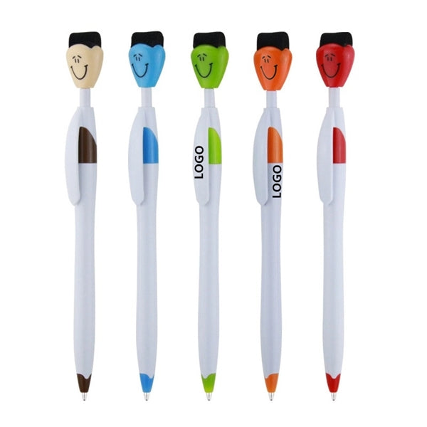 Smiley Face Automatic Pens Black Ink 0.7mm