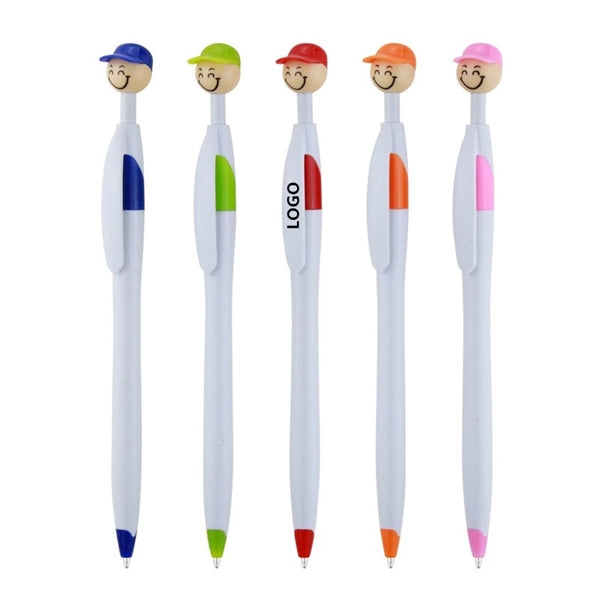 Smiley Face Automatic Pens Black Ink 0.7mm
