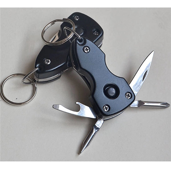5 In 1 EDC Multitool Keychain with LED Knife Screwdriver