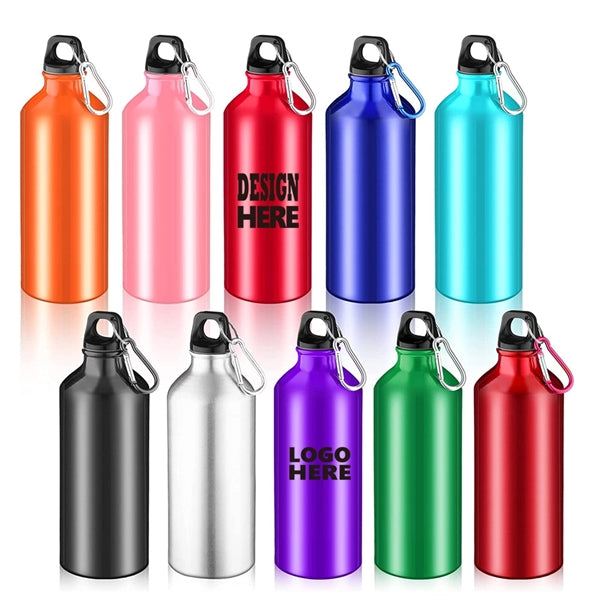 14OZ Aluminum Water Bottles with Carabiner