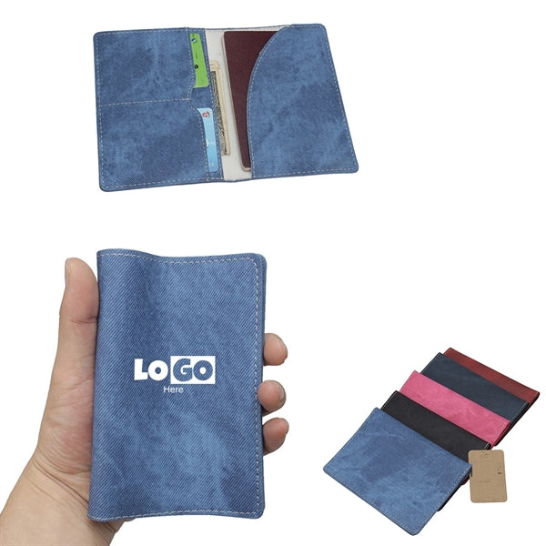 Denim Texture Passport Wallets Card Holder