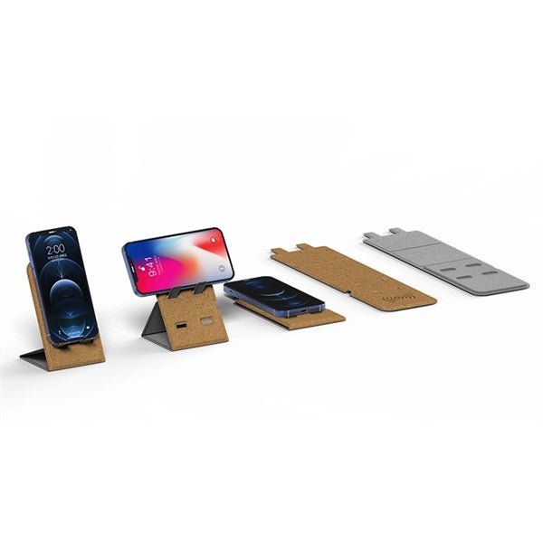 10W Foldable Cork Wireless Charger Stand