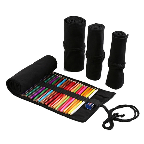 36 Slots Canvas Pencils Roll Pouch