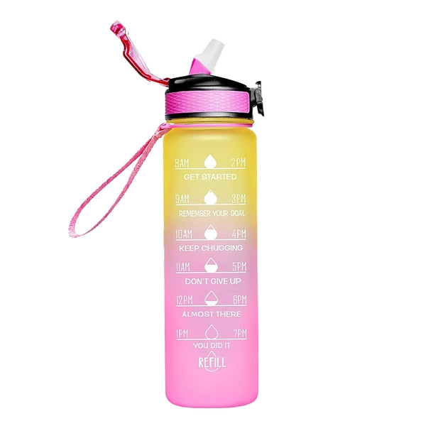 32oz Water Bottle with Time Maker and Straw