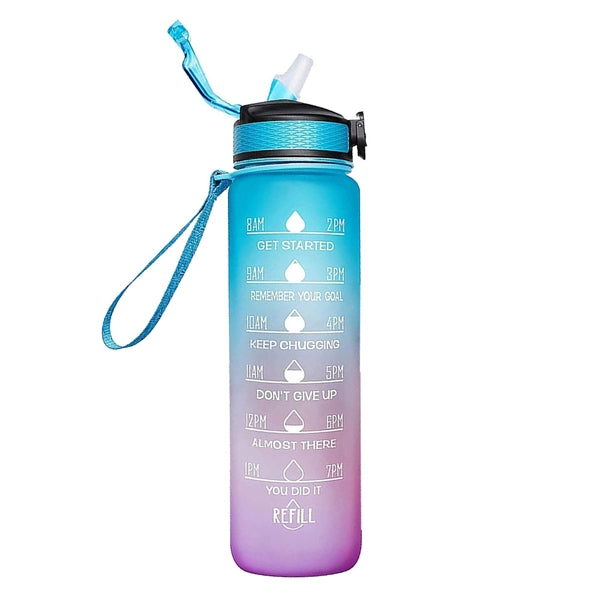 32oz Water Bottle with Time Maker and Straw