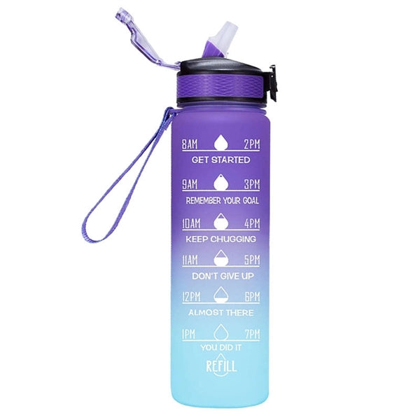 32oz Water Bottle with Time Maker and Straw