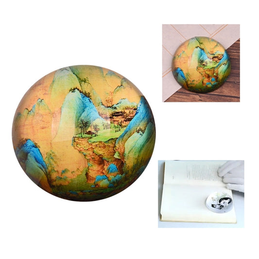Round Crystal Paperweight with Flat Edge