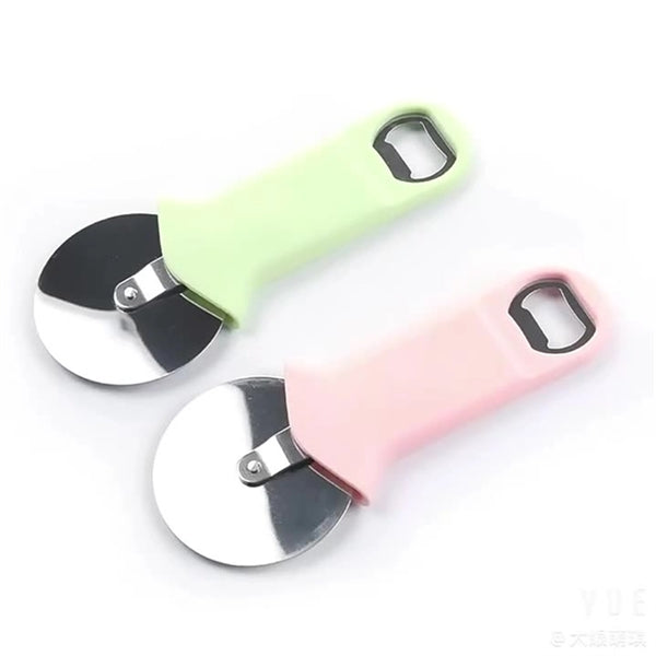 Pizza Knife Wheel & Bottle Opener Dual-Purpose Baking Tool