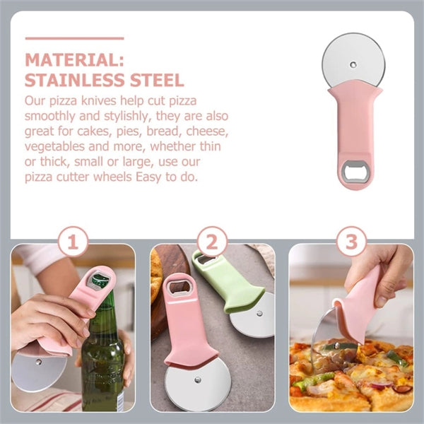 Pizza Knife Wheel & Bottle Opener Dual-Purpose Baking Tool
