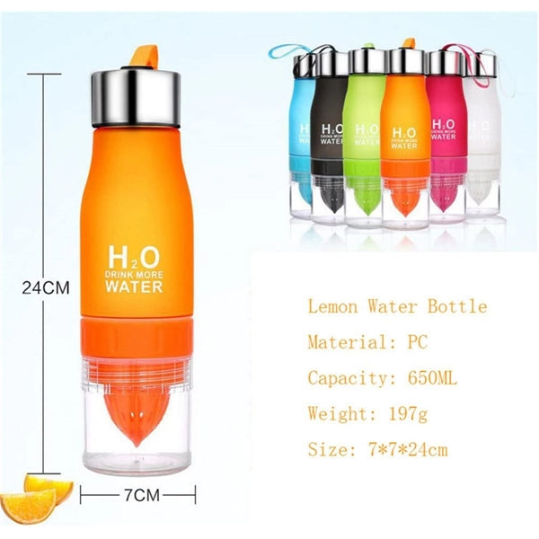 650ml Lemon Water Bottle Gym Cups