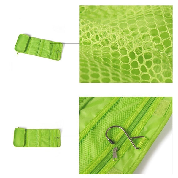 Hanging Foldable Travel toiletry bag with hook
